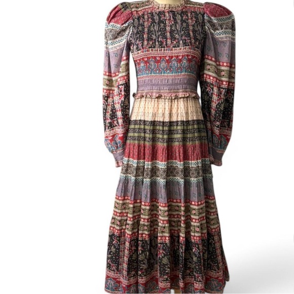 Sea New York Dresses & Skirts - Sea New York  cotton prairie puffy long sleeve floral motif ruffle skirt dress